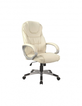 Scaune directoriale - Scaun directorial SL Q031 crem, din piele ecologică, cu suport lombar