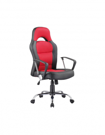 Scaune directoriale - Scaun directorial ergonomic SL Q033, negru cu rosu, cu baza metalica si roti