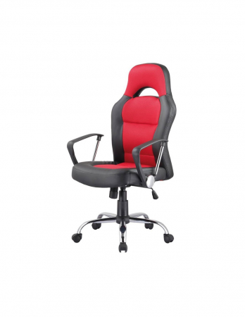 Scaun directorial ergonomic SL Q033, negru cu rosu, cu baza metalica si roti [1]