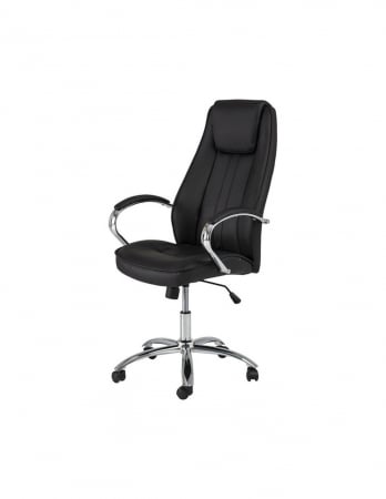 Scaun directorial negru SL Q036 cu baza cromata [1]