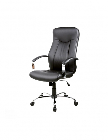 Scaun directorial negru SL Q052 din piele ecologica cu baza cromata [1]