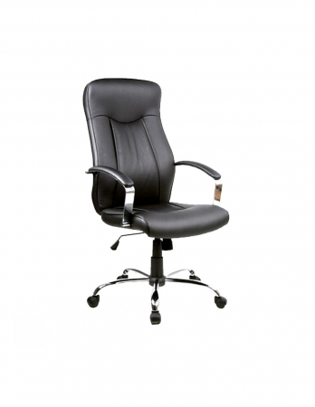 Scaune directoriale - Scaun directorial negru SL Q052 din piele ecologica cu baza cromata