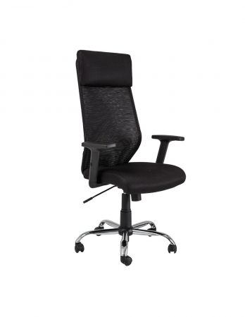 Scaune directoriale - Scaun directorial negru SL Q211 cu spatar din mesh si baza cromata