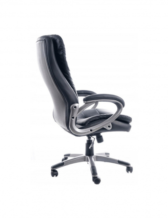 Scaun directorial negru SL Q270 cu baza cromata si roti [2]
