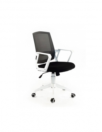 Scaune - Scaun Ergonomic 1600 Blanca cu Spatar Mesh Negru si Baza Alba