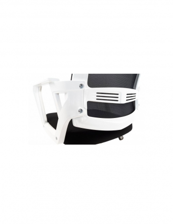 Scaun Ergonomic 1600 Blanca cu Spatar Mesh Negru si Baza Alba [3]