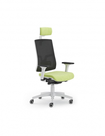 Scaun Ergonomic Pure Alb Mesh PDH cu Tetieră [1]