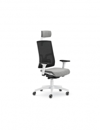 Scaune - Scaun Ergonomic Pure Alb Mesh PDH cu Tetieră