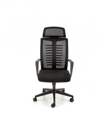 Scaun ergonomic mesh HM Fabio negru cu tetiera si spatar ventilat [10]