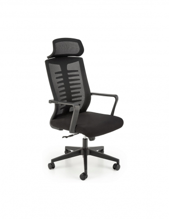 Scaune - Scaun ergonomic mesh HM Fabio negru cu tetiera si spatar ventilat