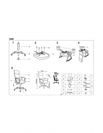 Scaun ergonomic de birou HM Vire albastru cu spatar mesh [3]