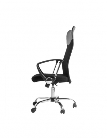 Scaun ergonomic Vire negru cu spatar din mesh si baza metalica cromata [3]