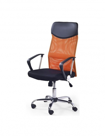 Scaun ergonomic de birou Vire portocaliu cu spatar din mesh si baza metalica cromata [1]