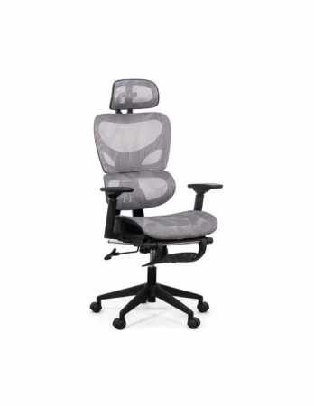 Scaune profesionale - Scaun ergonomic SYYT 9508 gri cu tetiera si cotiere reglabile