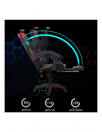 Scaun gaming cu banda LED RGB OFF 303 [11]
