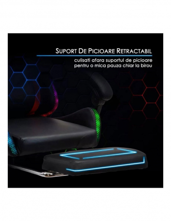 Scaun gaming cu banda LED RGB OFF 303 [10]