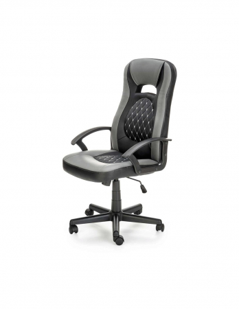 Scaune Gaming - Scaun gaming HM Castano gri cu negru, cu detaliu romburi pe spatar si sezut