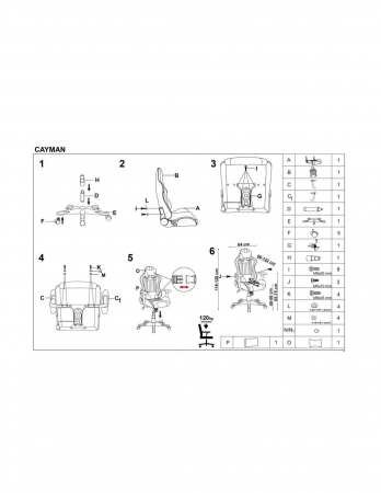 Scaun gaming HM Cayman gri-turcoaz cu perne de suport [9]