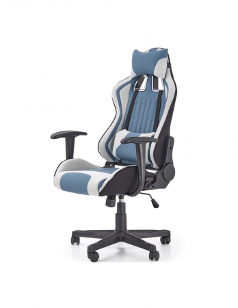 Scaun gaming HM Cayman gri-turcoaz cu perne de suport [1]