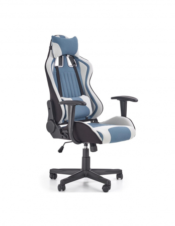 Scaune Gaming - Scaun gaming HM Cayman gri-turcoaz cu perne de suport