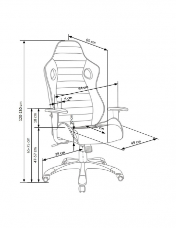 Scaun de gaming HM Ranger gri cu design sportiv si tapiterie din stofa [5]