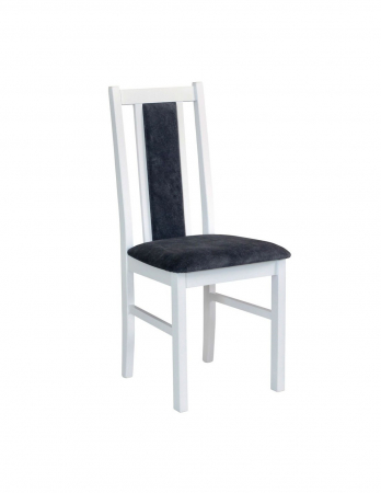 Scaune living - Scaun de living DM14 Boston alb cu spatar si sezut tapitat gri