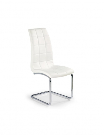Scaune living - Scaun de living alb HM K147 cu picioare metal cromat