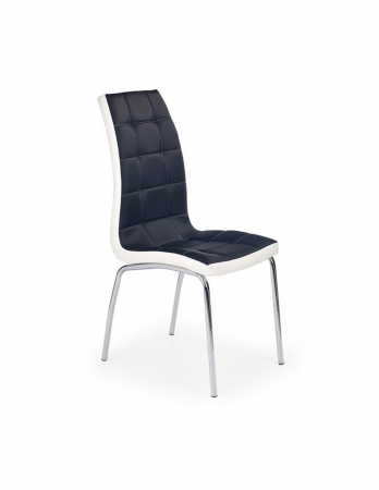 Scaune living - Scaun living K186 negru piele ecologica picioare metal cromat