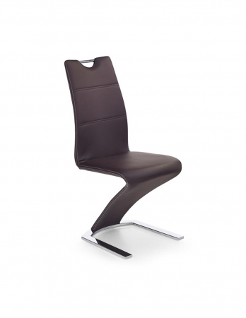 Scaune living - Scaun living HM K188 maro, piele ecologica, baza metal cromat