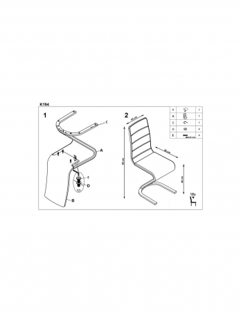 Scaun living K194 piele ecologica negru baza cromata design modern [2]