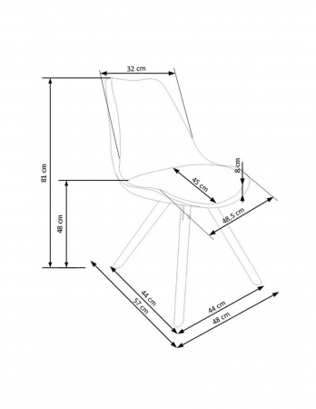 Scaun de living HM K201 alb cu picioare din lemn [4]