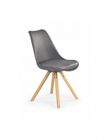 Scaune living - Scaun living HM K201 gri inchis cu picioare din lemn masiv