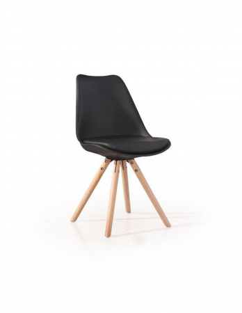 Scaune living - Scaun living negru K201 cu picioare din lemn