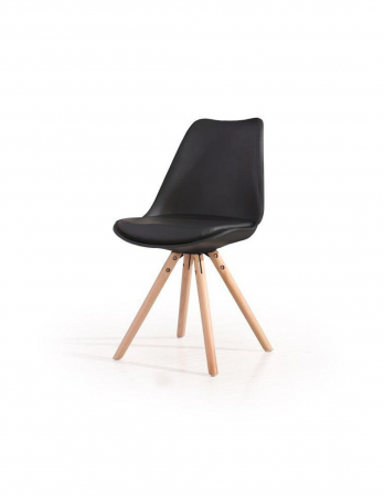 Scaun living negru K201 cu picioare din lemn [1]