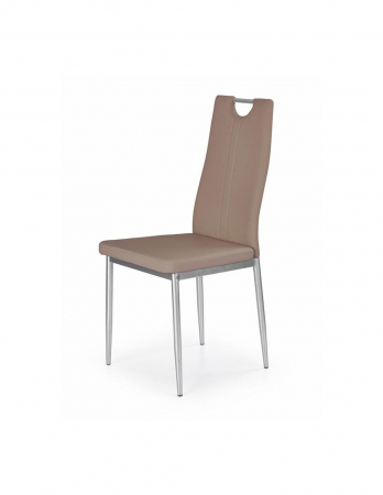 Scaune living - Scaun living HM K202 cappucino cu tapiterie piele ecologica si maner metalic