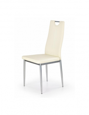 Scaune living - Scaun living HM K202 crem cu picioare metal cromat