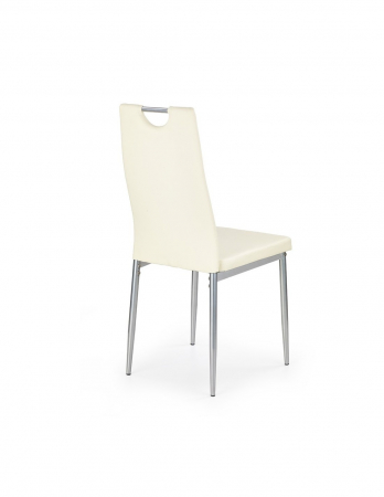 Scaun living HM K202 crem cu picioare metal cromat [1]