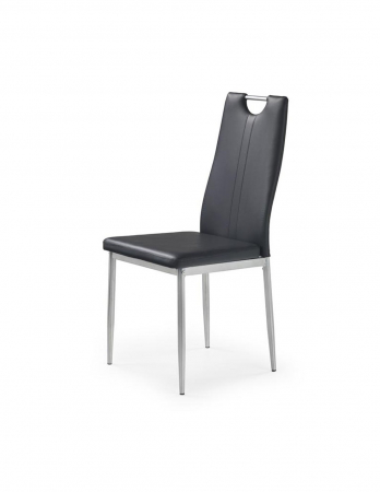 Scaune living - Scaun living negru HM K202 cu spatar inalt si picioare metal cromat