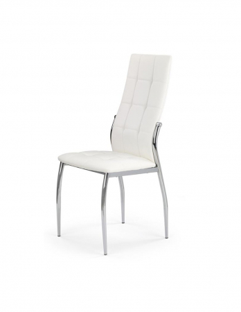 Scaune living - Scaun living HM K209 alb cu picioare metalice cromate si spatar matlasat