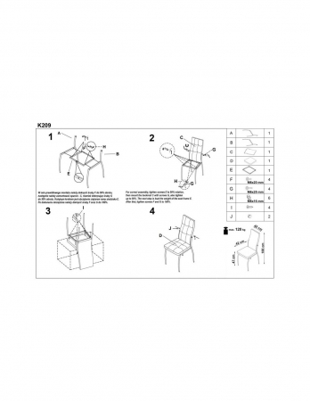 Scaun living HM K209 alb cu picioare metalice cromate si spatar matlasat [2]