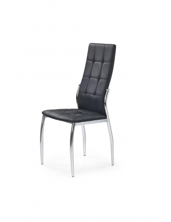Scaune bucatarie - Scaun living negru HM K209 cu picioare metalice cromate