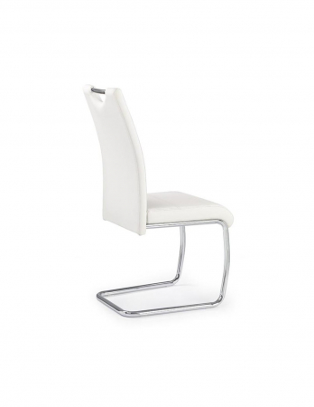Scaun living K211 alb piele ecologica picioare metal [1]