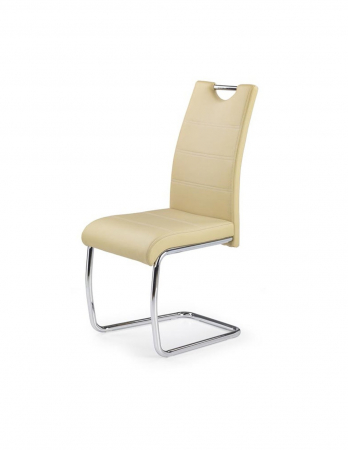 Scaune living - Scaun living K211 bej cu picioare metalice cromate