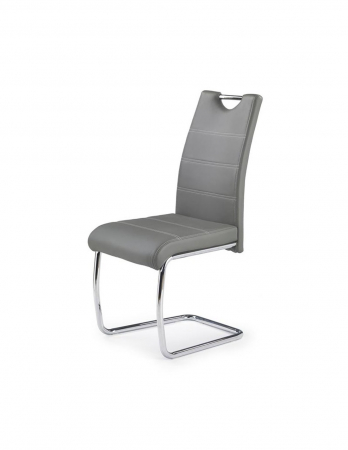 Scaune living - Scaun living HM K211 gri, piele ecologica, picioare metal cromat