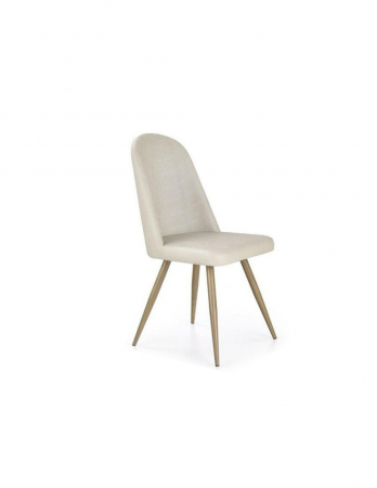 Scaune living - Scaun living HM K214 bej-gri cu picioare metalice finisaj lemn