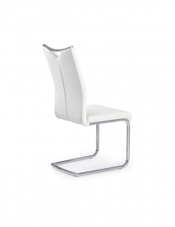 Scaun living alb HM K224 din piele ecologica pe structura de otel cromat [1]