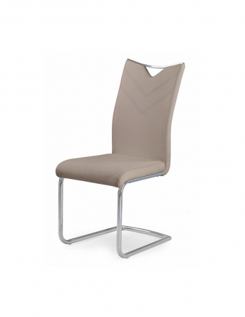 Scaune living - Scaun living HM K224 cappucino din piele ecologica pe structura cromata