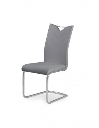 Scaune living - Scaun living gri piele ecologica otel cromat design modern HM K224