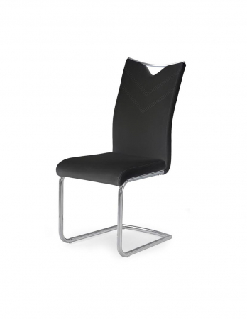Scaune living - Scaun living negru cu structura din otel cromat model HM K224