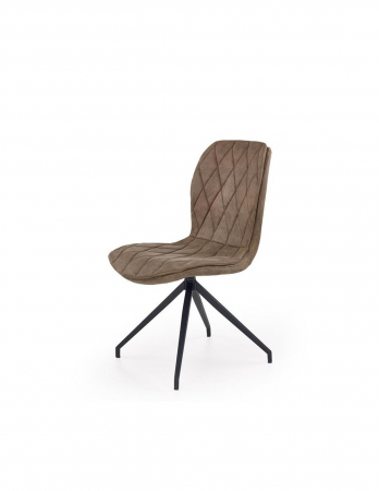 Scaune living - Scaun living HM K237 bej cu picioare metalice negre si tapiterie din piele ecologica